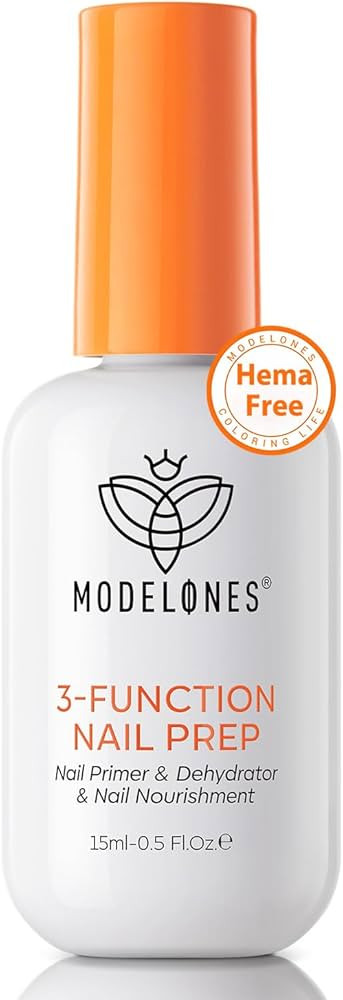 modelones 1 Pc 3-in-One Nail Prep, 15 ml Nail Dehydrator and Primer & Nail Nourishment, Hema-Free... | Amazon (US)