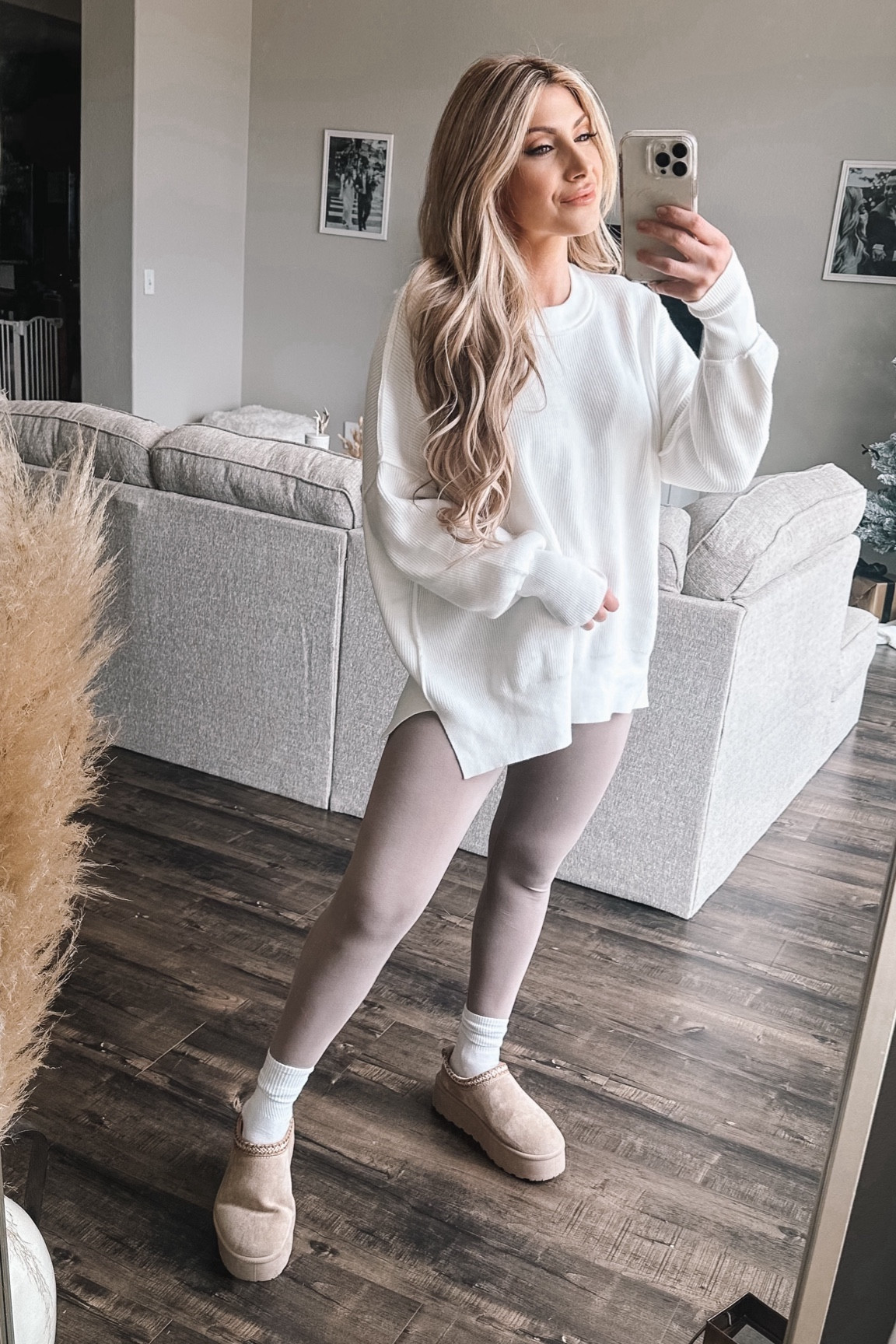 Oversized sweater outfit with tasman Ugg dupes, Lululemon leggings and crew socks 

#LTKSeasonal #LTKstyletip #LTKshoecrush