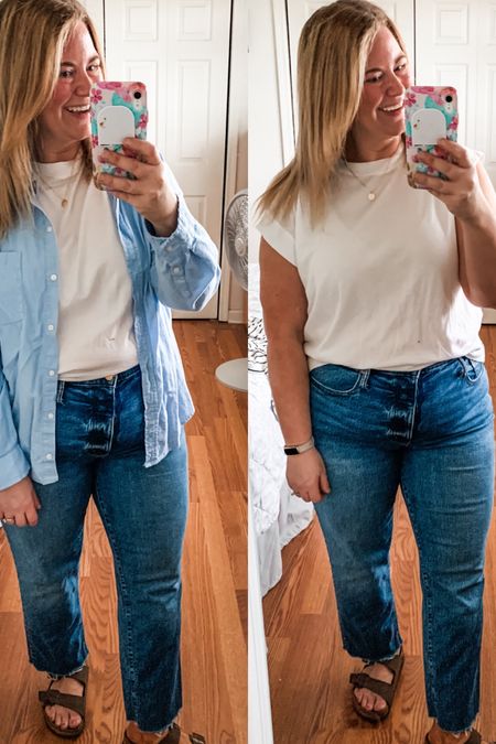 Teacher outfit - with and without the button down.  

#LTKStyleTip #LTKMidsize #LTKSeasonal