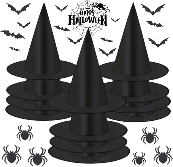 Witch Hat, 12Pack Witch Hats for Halloween Decorations Outdoor Indoor - Black Witch Hat for Woman... | Amazon (CA)