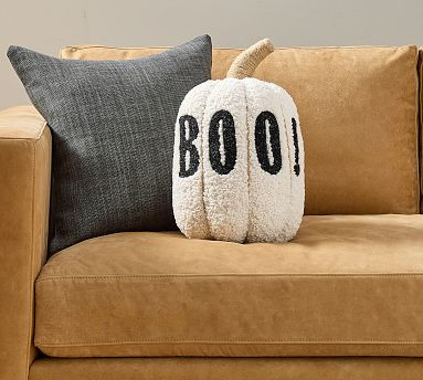 Boo Pumpkin Shaped Pillow | Pottery Barn (US)