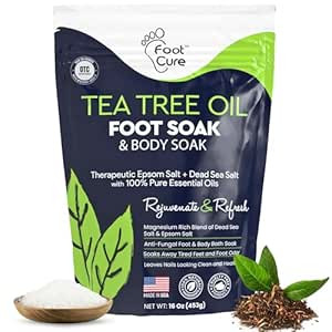 Tea Tree Oil Foot Soak with Epsom Salt - For Toenail Repair, Athletes Foot, Softens Calluses, Soo... | Amazon (US)