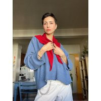 Classic 100% Wool Red Triangle Knit Scarf - Vintage-Inspired Accessory | Etsy (US)