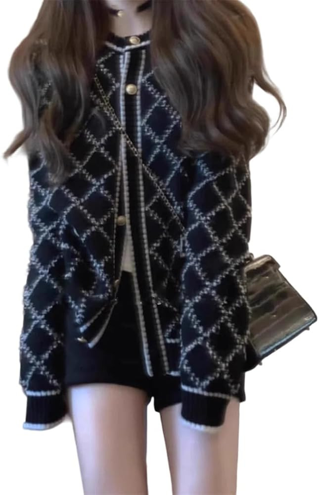 Women's Long Sleeve Tweed Jacket with Ribbed Cuffs Lightweight and Comfortable for Spring Elegant... | Amazon (US)