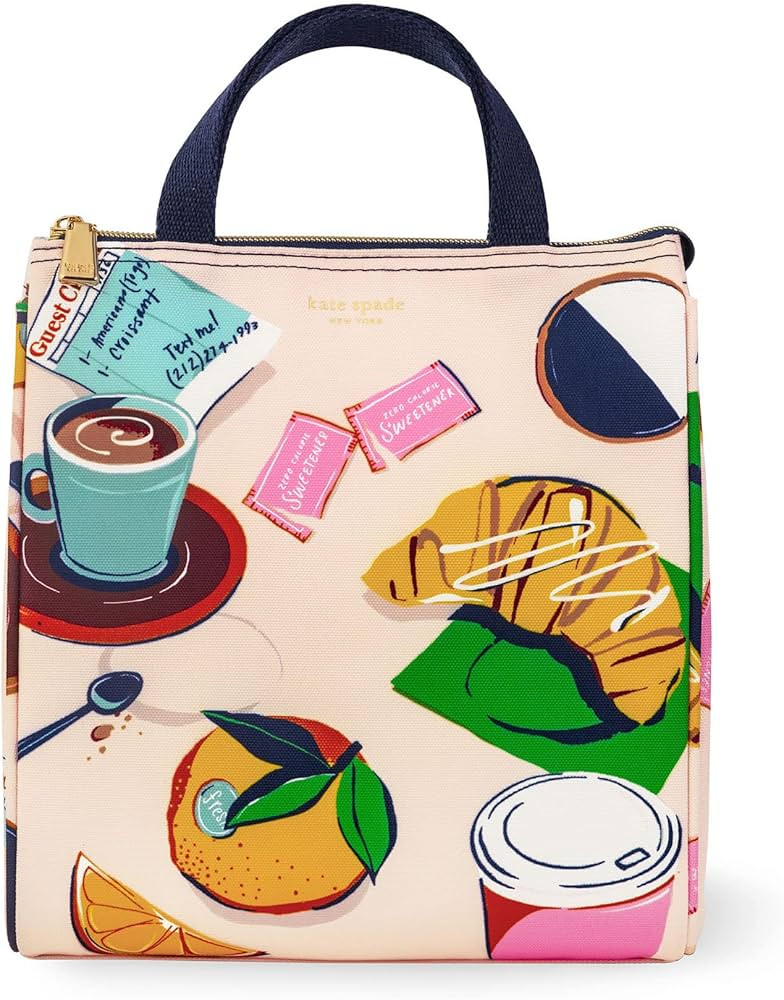 Kate Spade New York Cute Lunch Bag for Women, Large Capacity Lunch Tote, Adult Lunch Box with Sil... | Amazon (US)