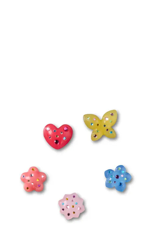 CROCS Dainty Crystals Assorted 5-Pack Jibbitz Shoe Charms in White at Nordstrom | Nordstrom