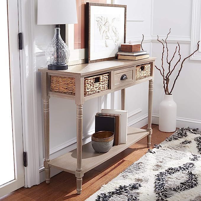 Safavieh Home Collection Christa Vintage White 3-Drawer Storage Console Table | Amazon (US)