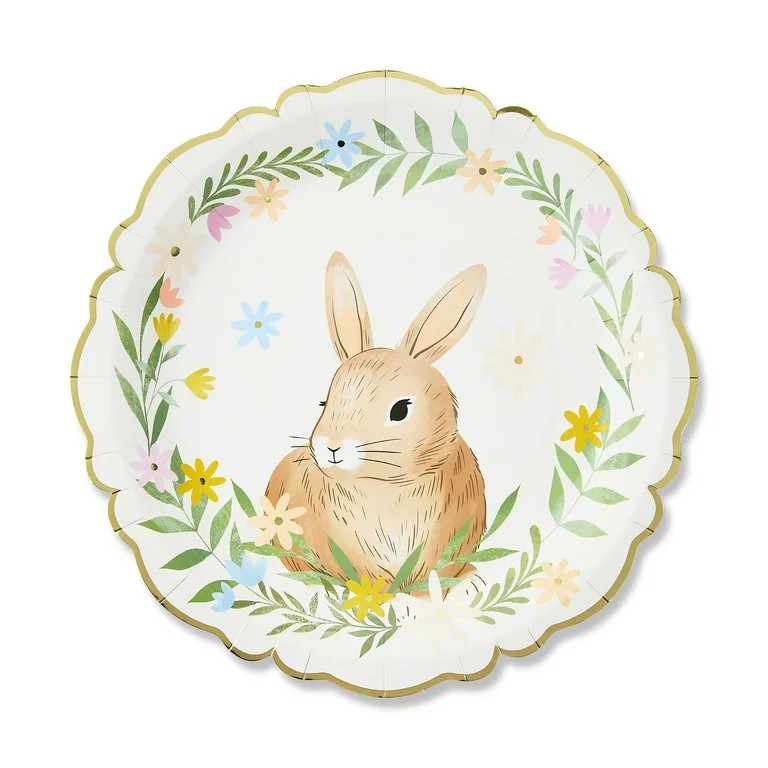 Easter Bunny Round Disposable Paper Plates, 11.5 in, 8 Count, by Way To Celebrate | Walmart (US)