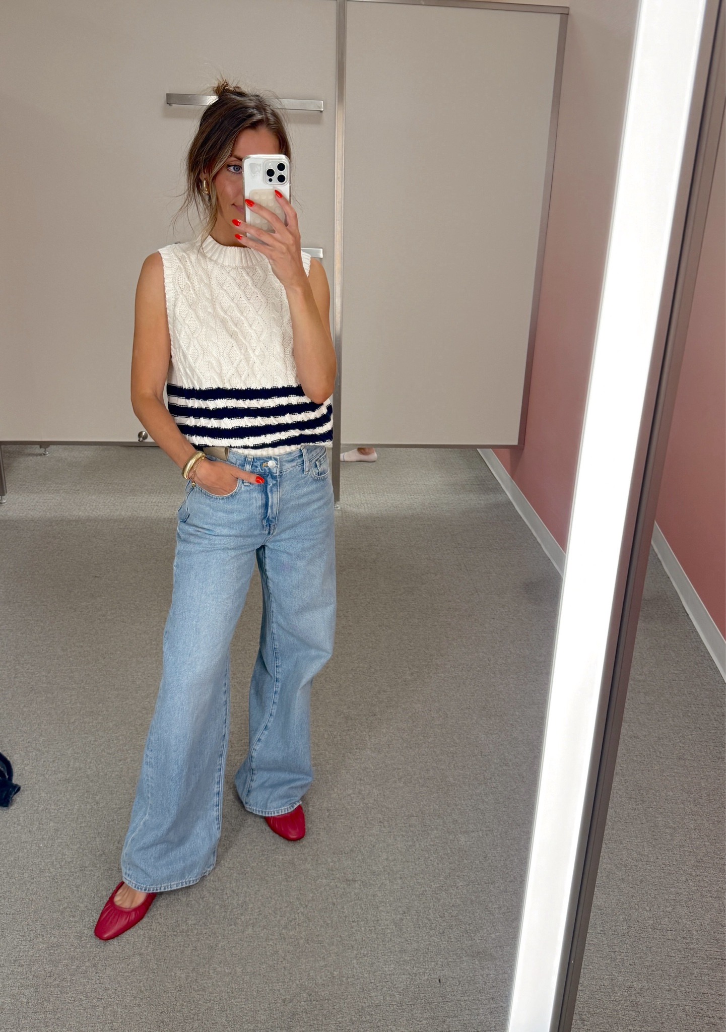 Caslon knit sweater xs
Madewell jeans size 24
Steve Madden flats 

#LTKSummerSales #LTKSaleAlert #LTKxNSale