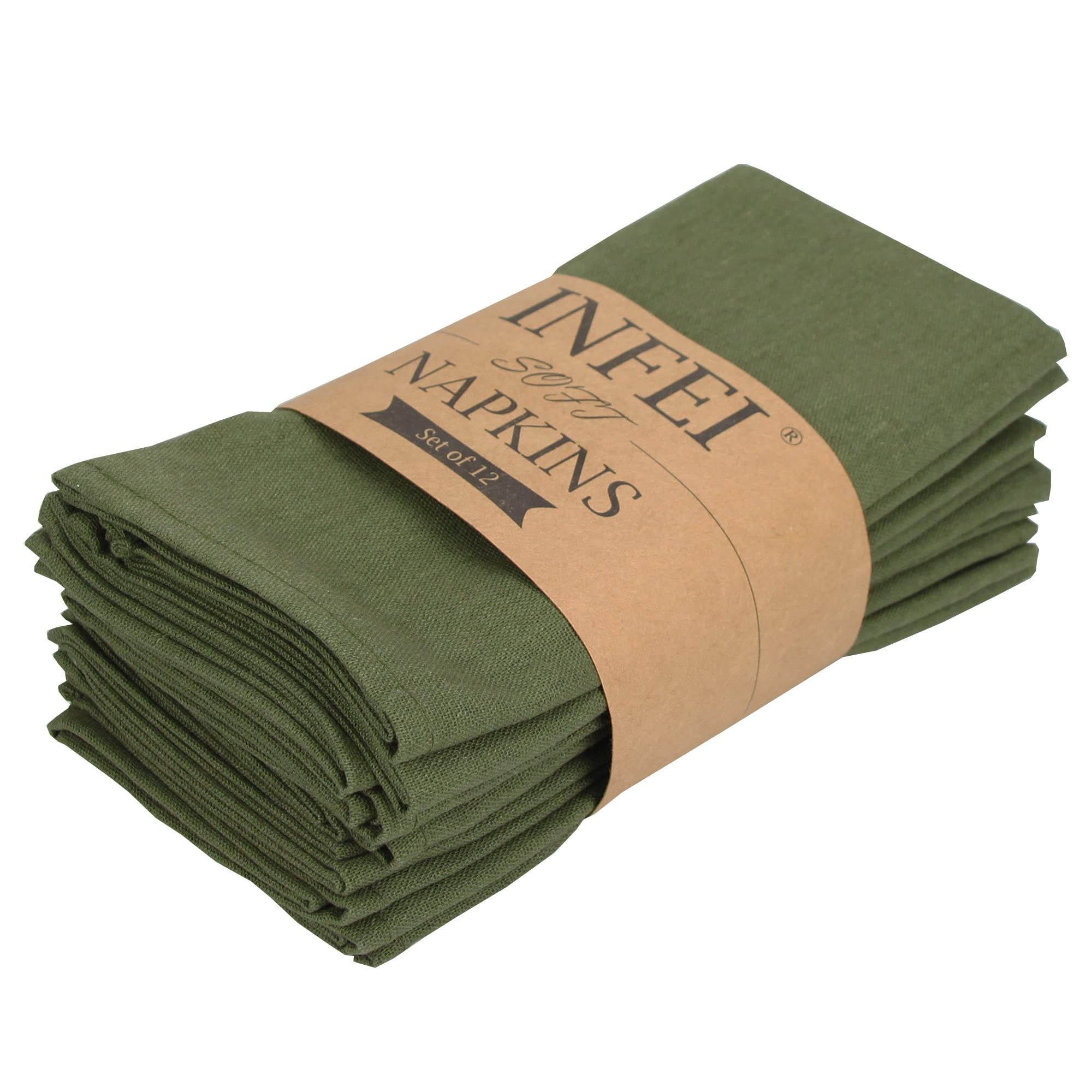 Solid Color Linen Blended Thin Dinner Napkins - Pack of 12 (40 x 40 cm) - for Events & Home Use (... | Amazon (US)