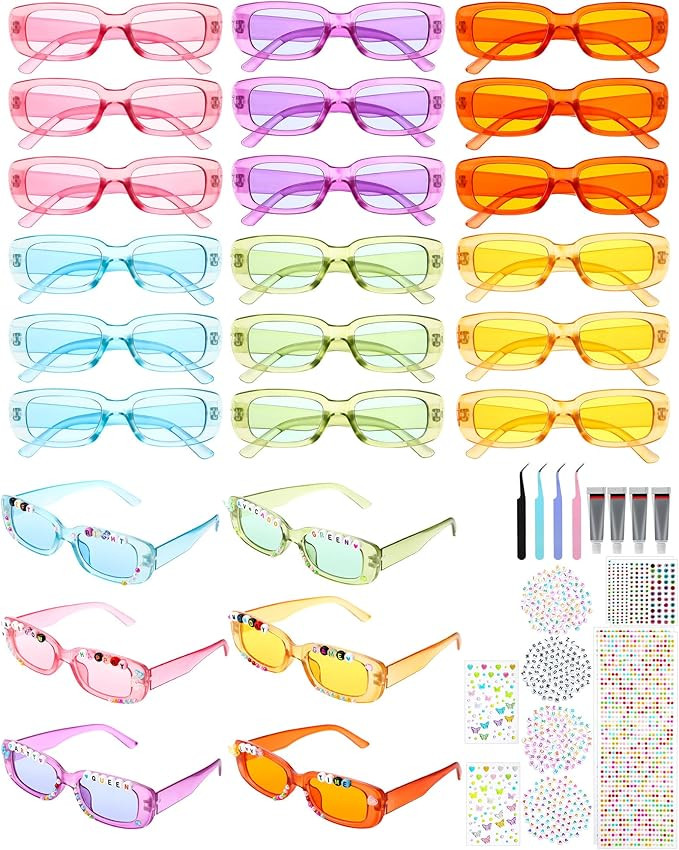 Relaxweex DIY Sunglasses Decorating Kit Popular Singer Party Favors Friendship Glasses Craft Bulk... | Amazon (US)