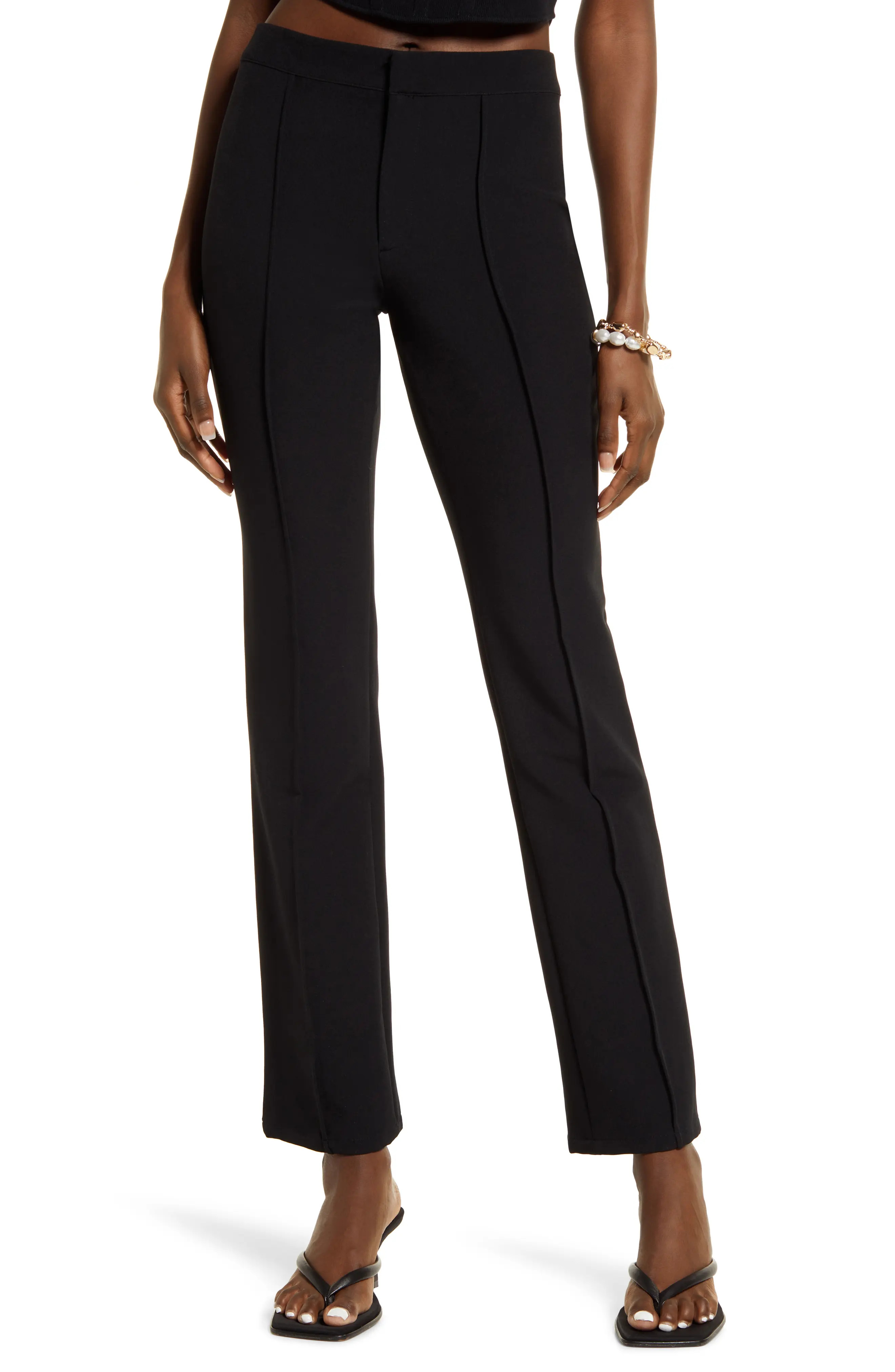 Open Edit Stretch Bootcut Pants in Black at Nordstrom, Size Medium | Nordstrom