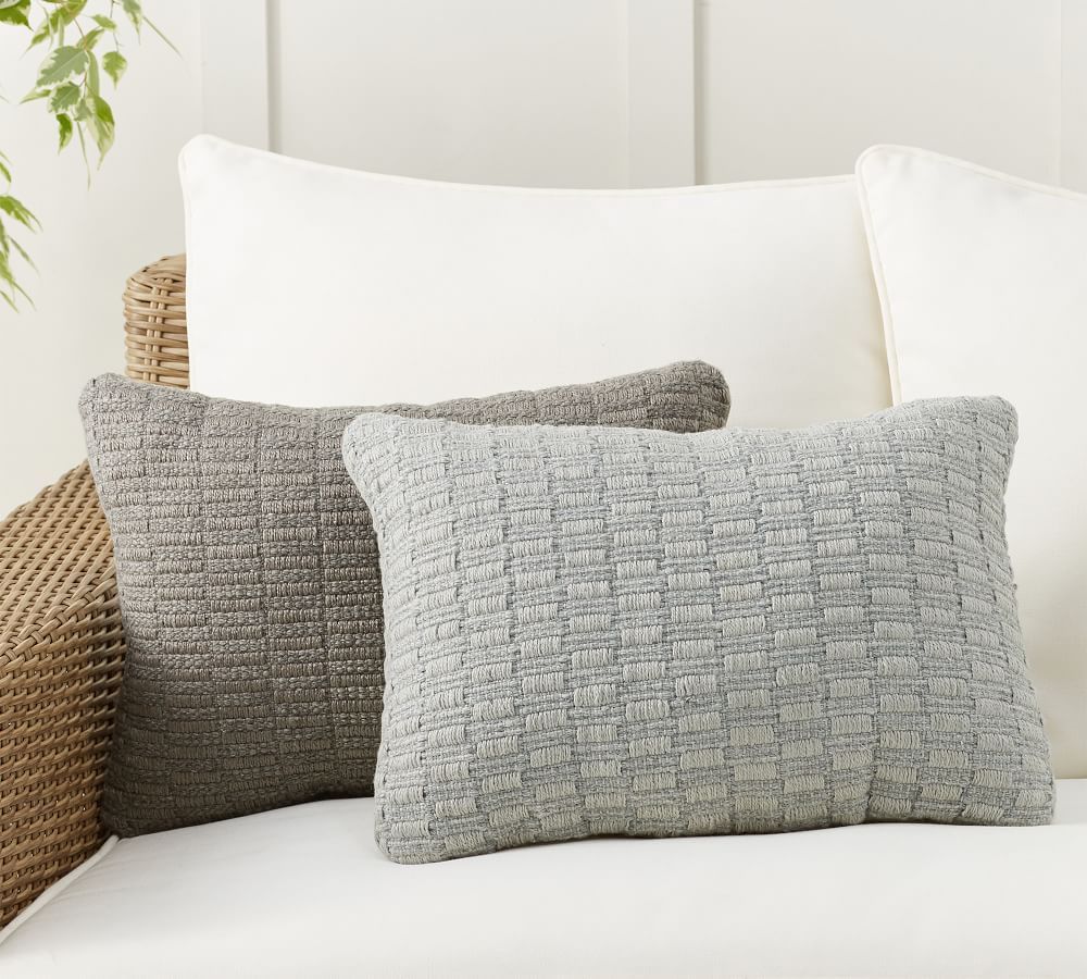 Cruz Eco-Friendly Textured Lumbar Indoor/Outdoor Pillow | Pottery Barn (US)