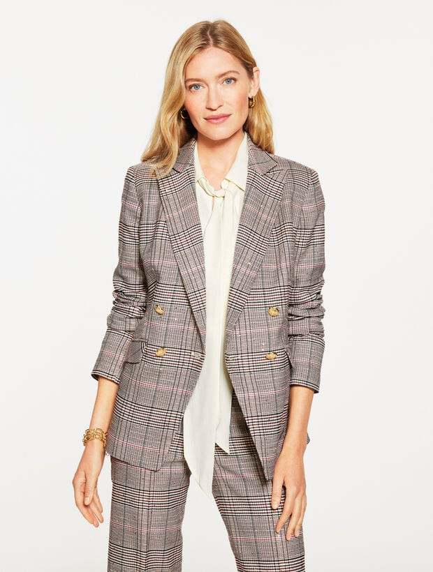 Double Breasted Blazer - Glen Plaid | Talbots