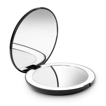 Fancii Lumi LED Lighted Compact Makeup Mirror for Travel 1X/10X Magnifying Black | Walmart (US)