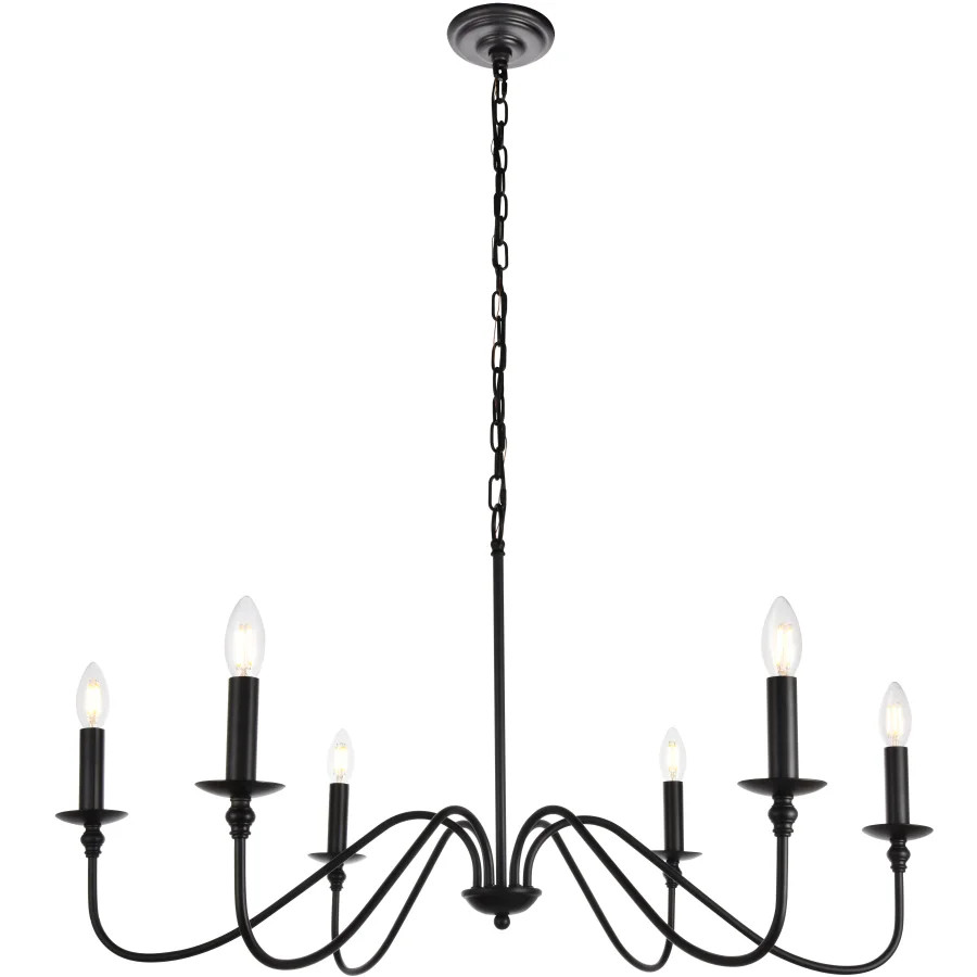 Elegant Lighting Rohan 6 Light 36" Wide Taper Candle Chandelier | Build.com, Inc.