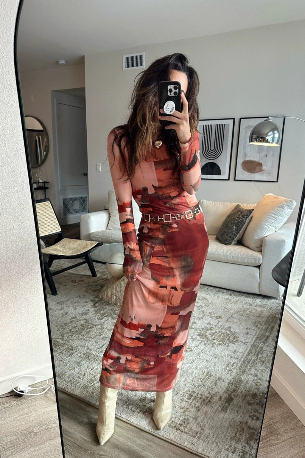 Casanova Printed Mesh Maxi Dress | 12th Tribe