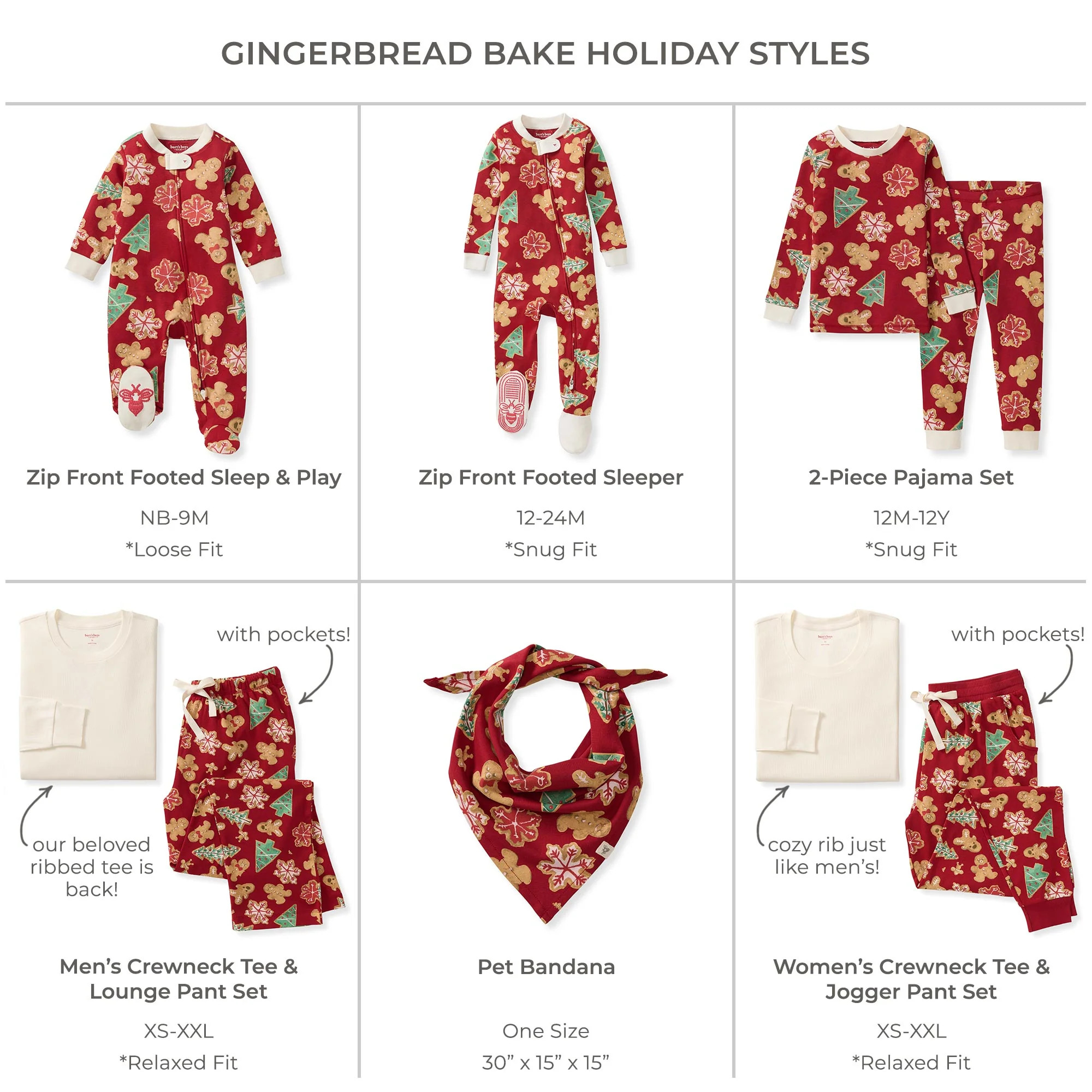 Gingerbread Bake Matching Family Sleep & Play | Burts Bees Baby