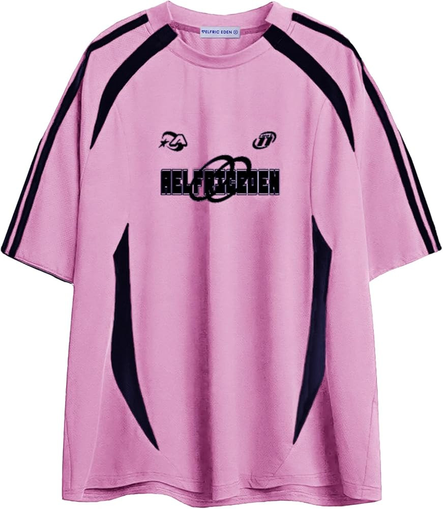 Aelfric Eden Oversized T Shirt Men 90s Shirt Unisex Streetwear Contrast Color Graphic Tees Casual... | Amazon (US)