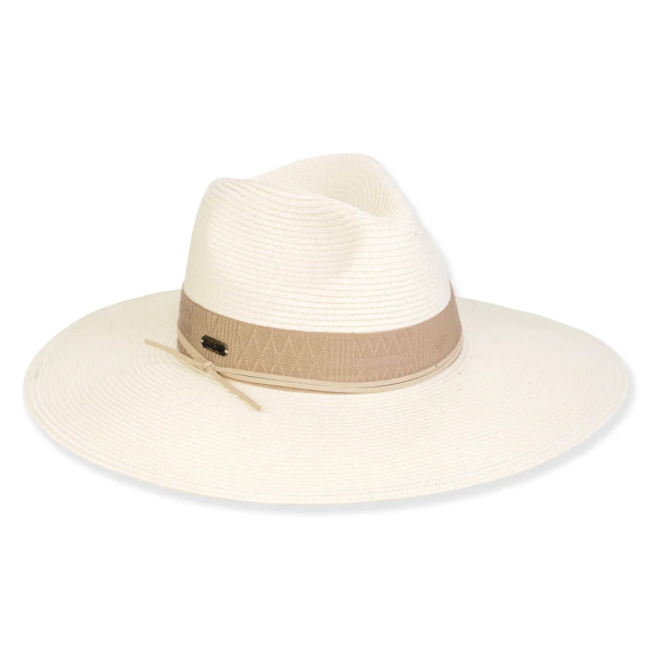 White Safari Hat with Ribbon Detail | Shop Bijou