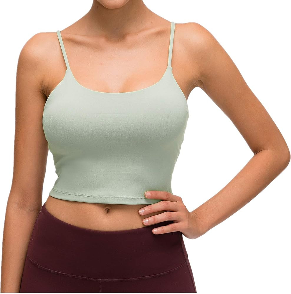 Lemedy Women Padded Sports Bra Fitness Workout Running Shirts Yoga Tank Top | Amazon (US)