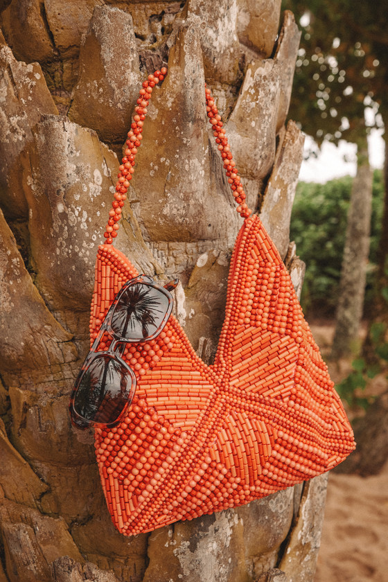 Sunny Element Orange Beaded Shoulder Bag | Lulus