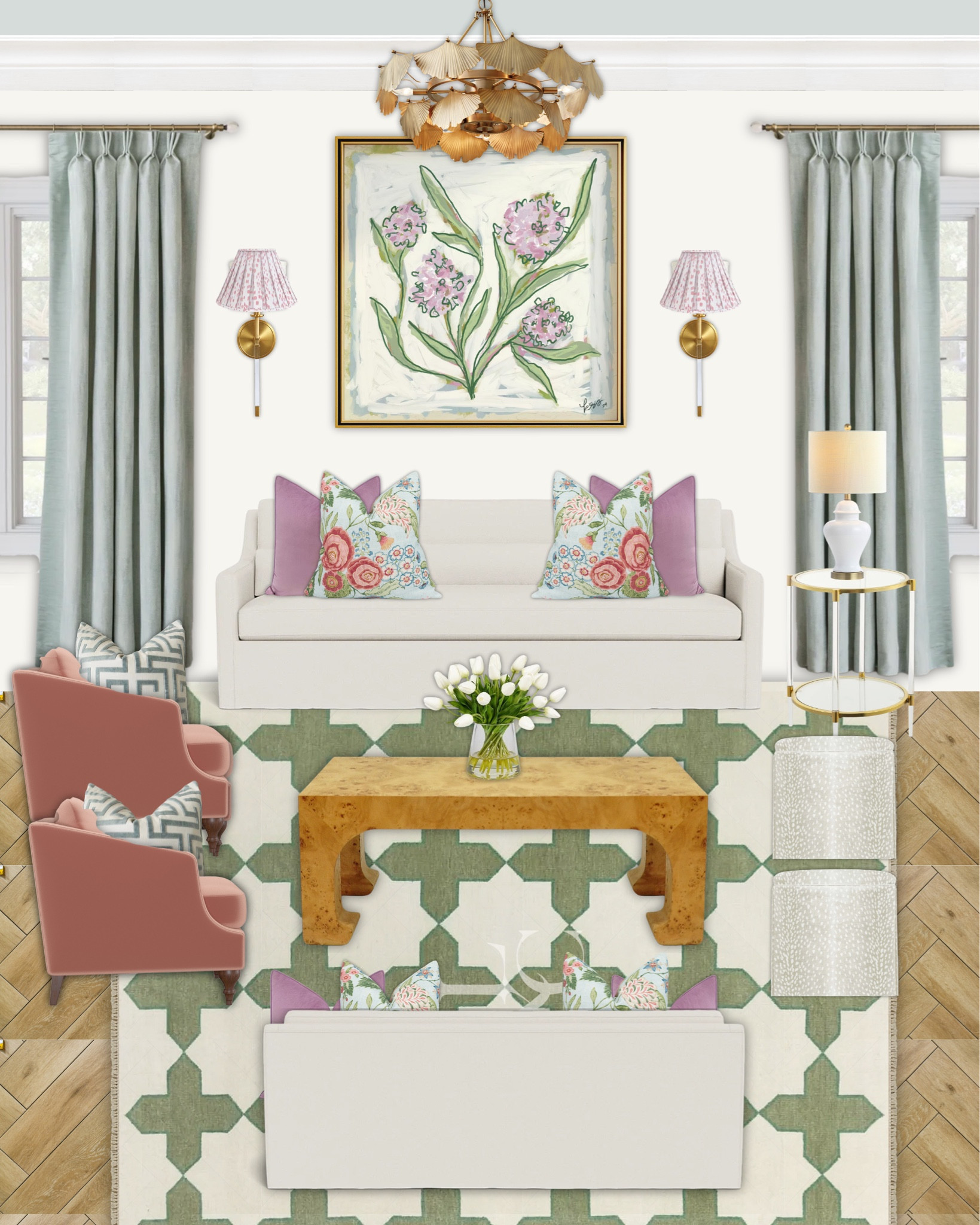 
Spring has sprung, and so has my love for a colorful, cozy, and classic grand millennial living room! 🌸✨ Mixing soft pastels, playful patterns, and timeless textures to create a space that feels fresh and inviting. Who else loves a mix of vintage charm and modern elegance? 💚💗 #GrandmillennialStyle #SpringRefresh

Rug is not linked but it’s from @theloomandco 🫶

grandmillennial, colorful decor, maximalist, spring living room, home decor, vintage charm, traditional style, floral decor, pastel home, classic interiors, cozy living room, elegant home, chinoiserie, scalloped decor, patterned pillows, heirloom style, cottagecore, timeless design, interior inspiration, layered decor



#LTKHome #LTKSeasonal #LTKSaleAlert