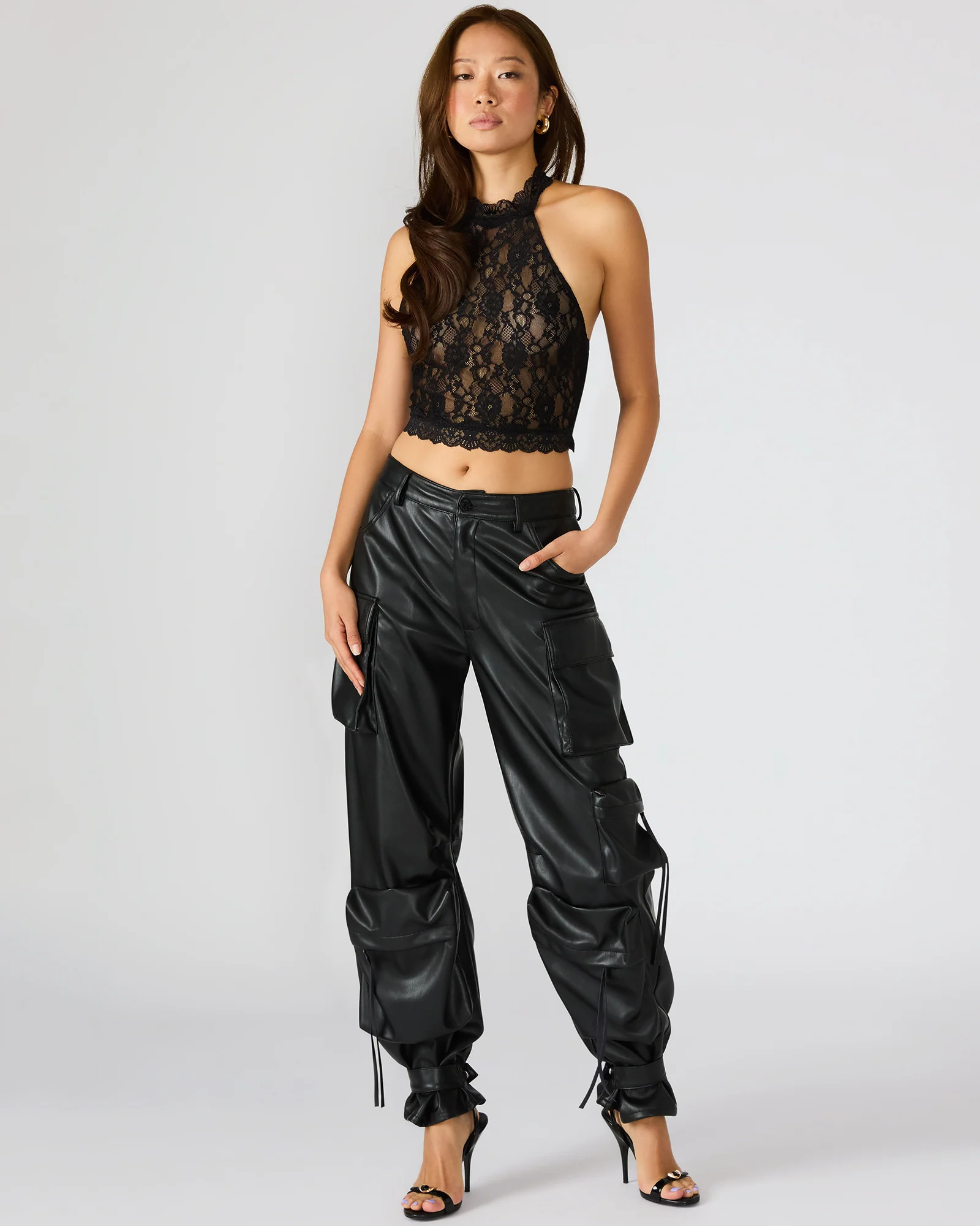 Steve Madden Women's Vegan Duo Pant Faux Leather Bottoms - Black - Size XS | Steve Madden (US)