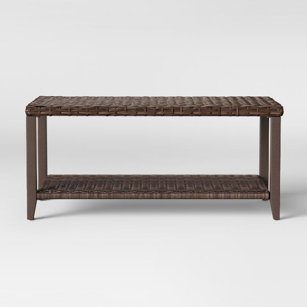 Halsted Wicker Rectangle Patio Coffee Table - Brown - Threshold&#8482; | Target