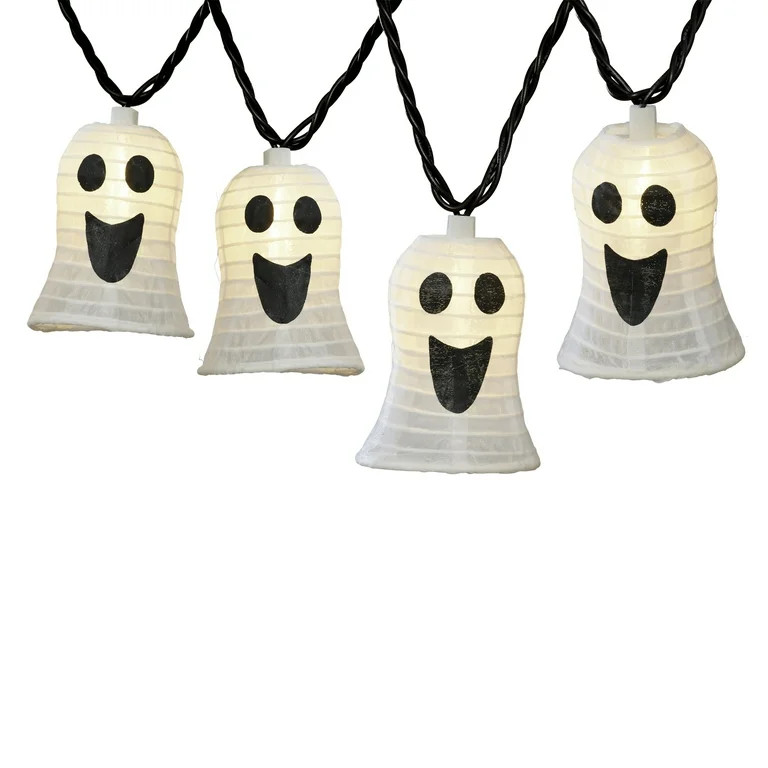 Ghost Lantern Lights, 10CT, Warm White LED, 6.5ft, Halloween Indoor/Outdoor, by Way To Celebrate ... | Walmart (US)