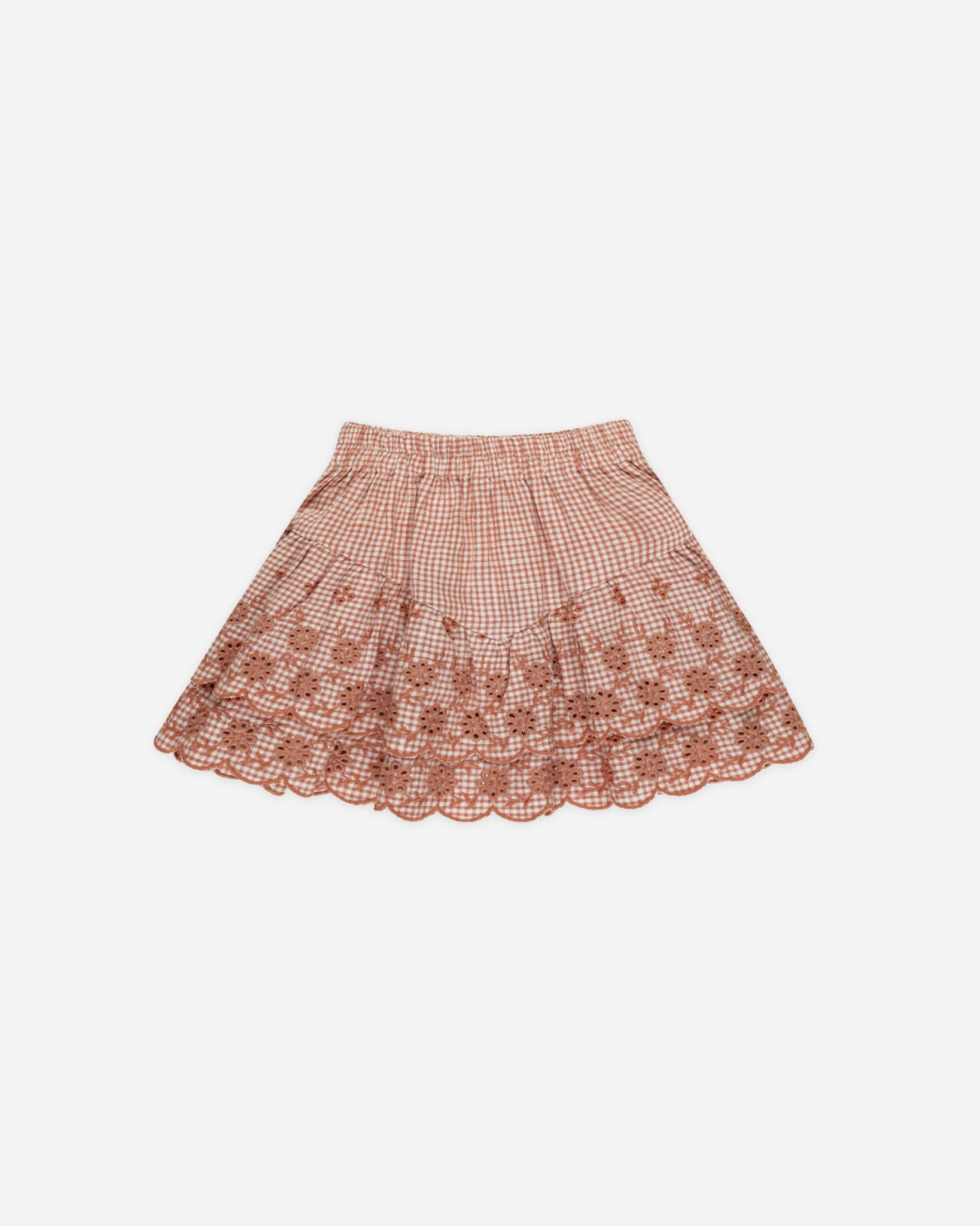 Tiered Mini Skirt || Poppy Gingham | Rylee + Cru