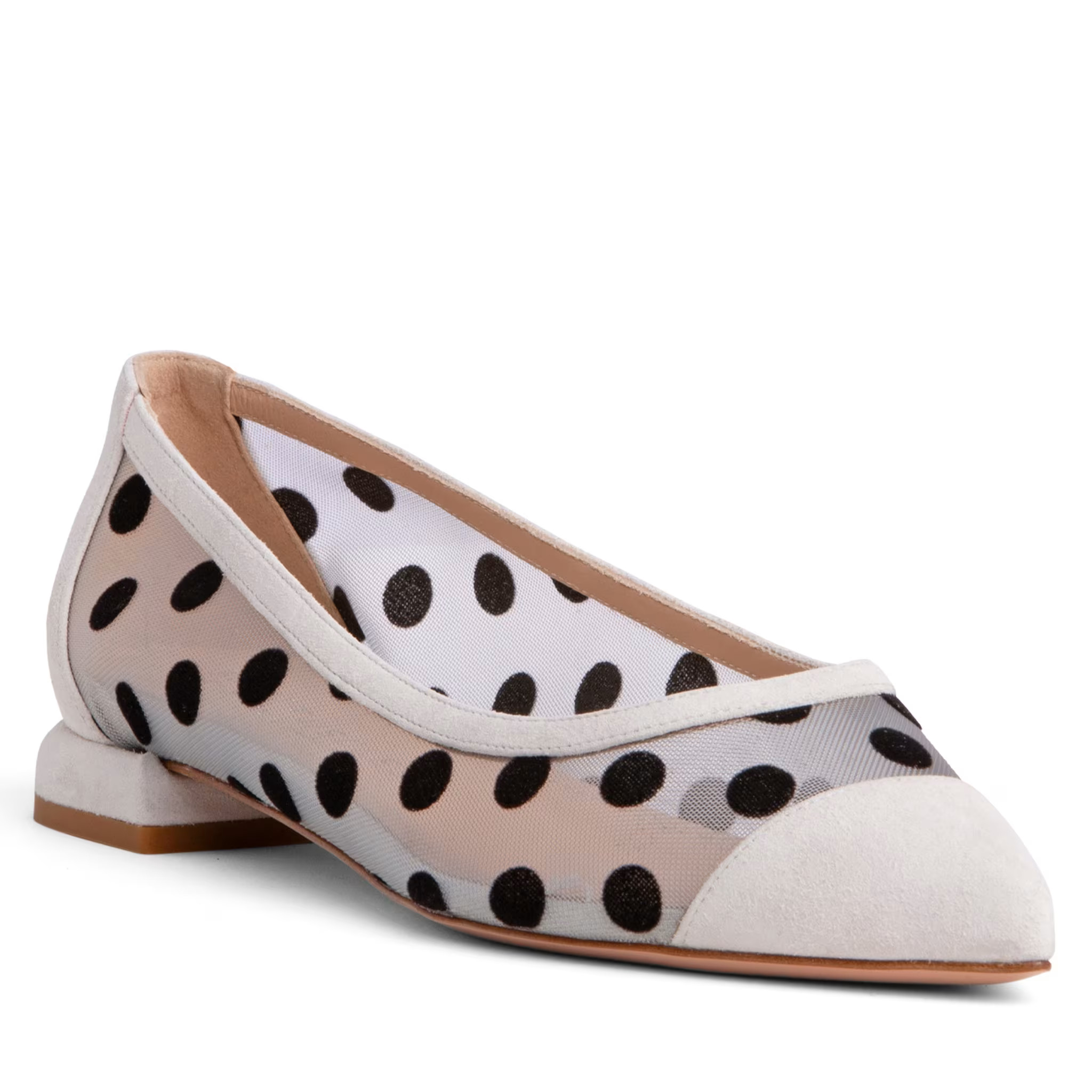 Blake White &  Black Suede & Mesh Work Wedding Evening Ballerina | Wolf & Badger