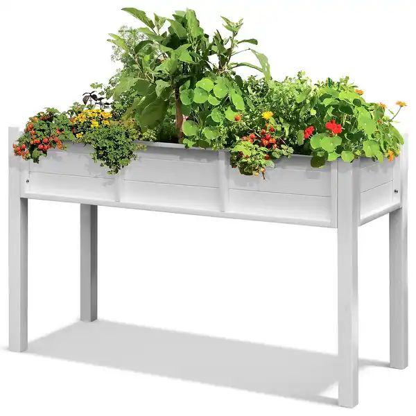 Moasis Poly Wood Raised Garden Bed Planter Box Stand for Backyard Patio Balcony - 47"x18"x30" - W... | Bed Bath & Beyond