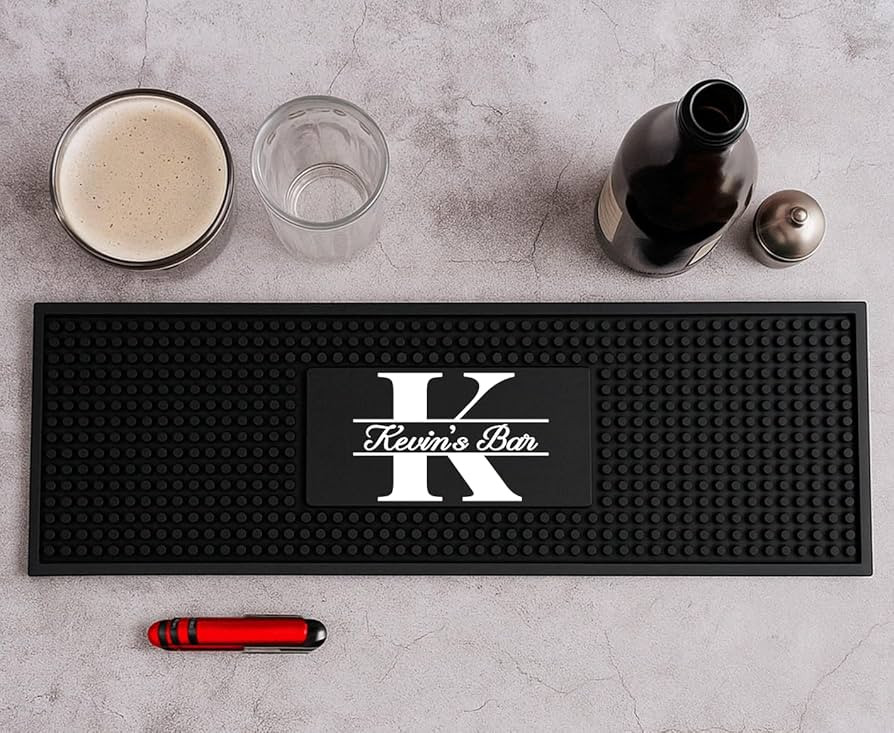 Personalized Bar Mat for Countertop – Custom Rubber Bar Service Mat for Home Bars Restaurants G... | Amazon (US)