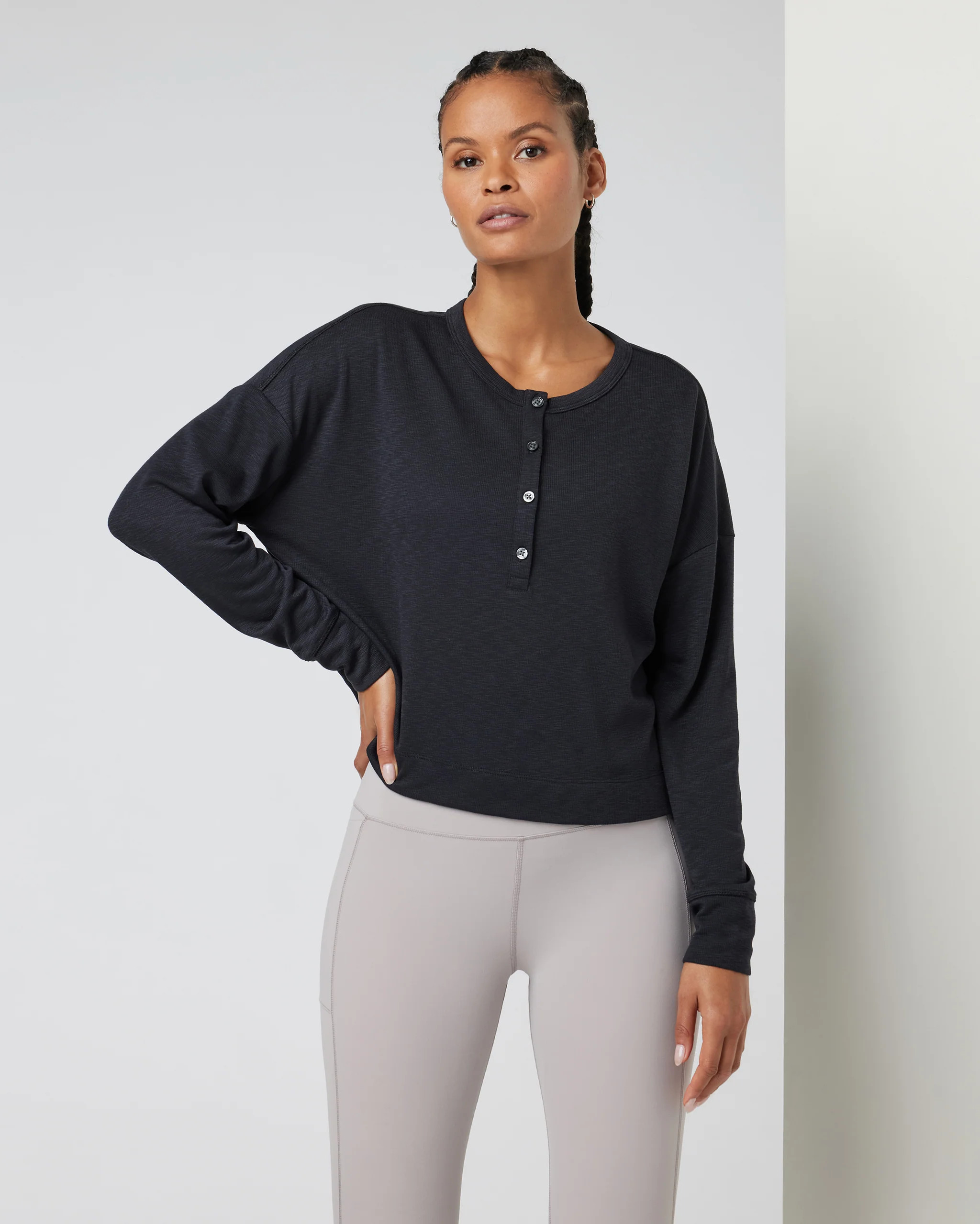 Long Sleeve Sunrise Oversize Henley | Vuori Clothing (US & Canada)