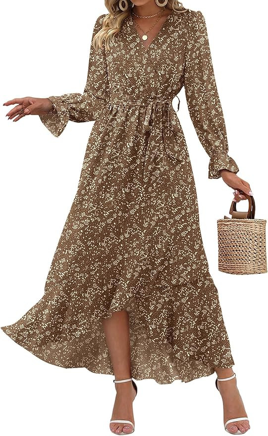 BTFBM Puff Long Sleeve Boho Dresses for Women | Amazon (US)