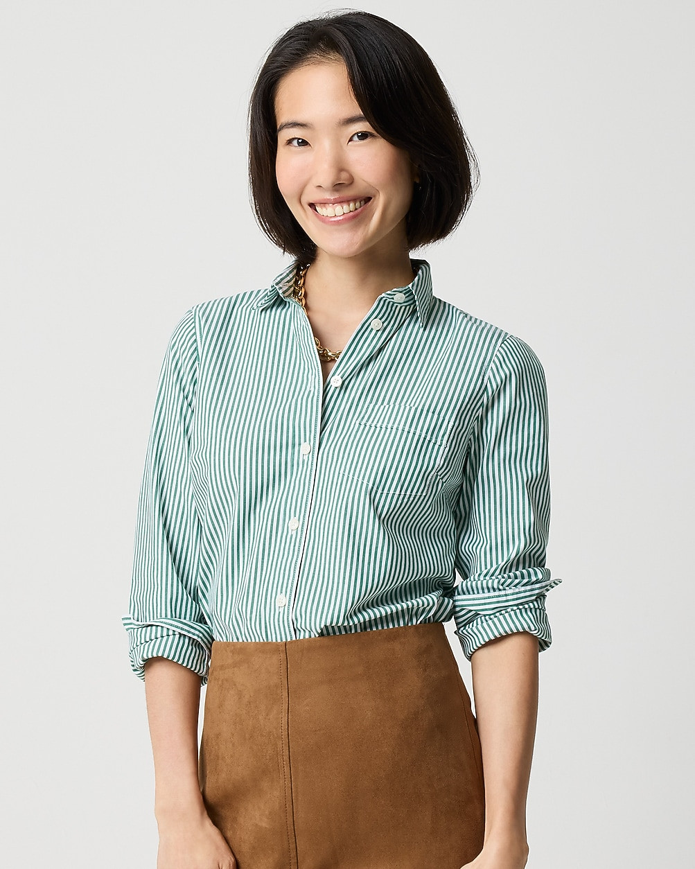 Petite lightweight cotton-blend shirt in signature fit | J.Crew Factory