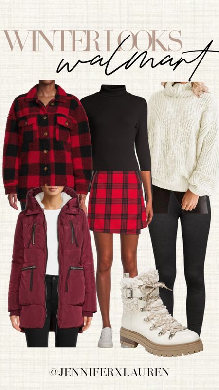 @walmartfashion #walmartfashion #ad 

Walmart winter fashion. Walmart look. Plaid outfit. Winter jacket. Winter outfit. Womens sweater. Womens boots. Snow boots  

#LTKHoliday #LTKsalealert #LTKunder50