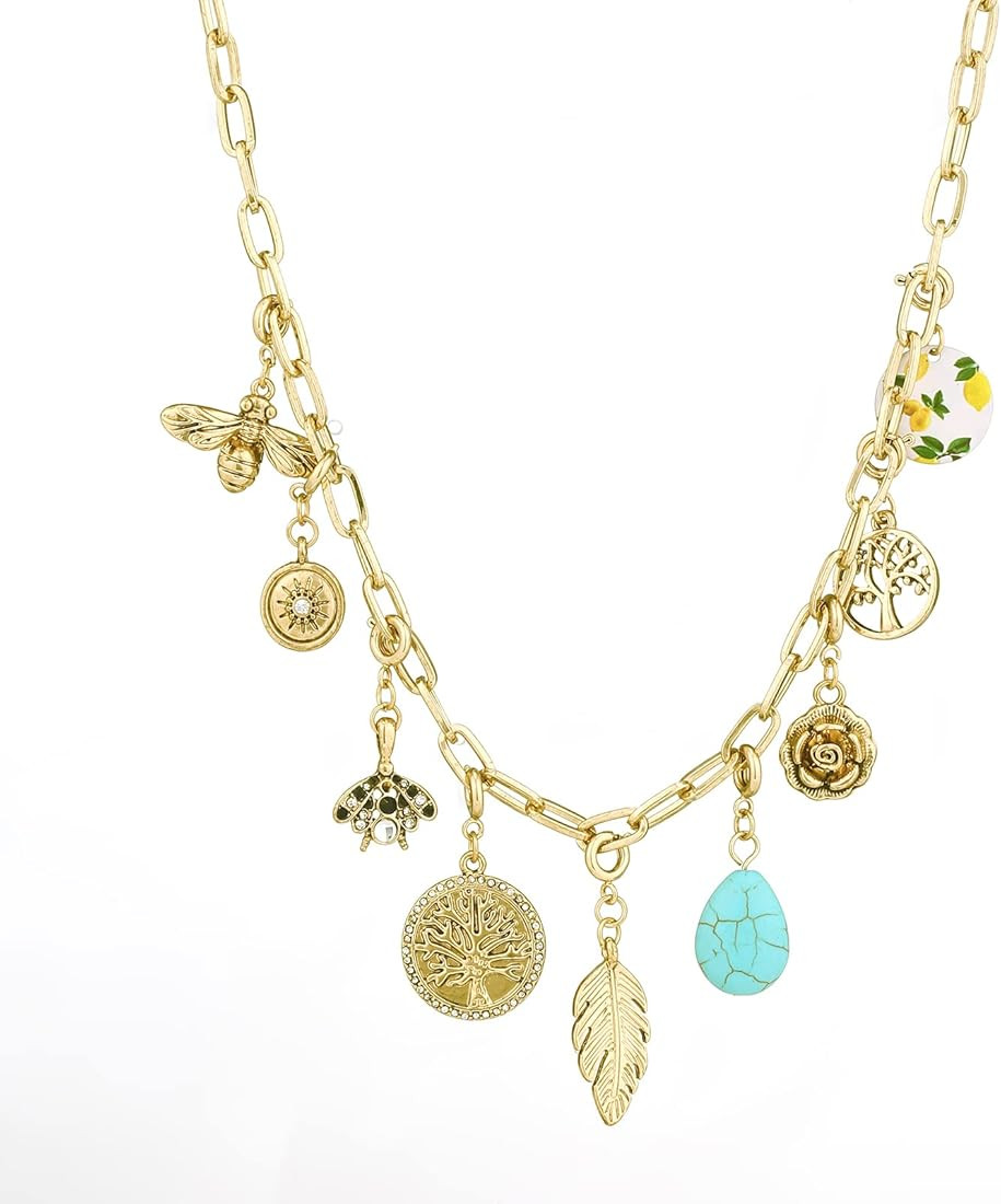 RR RAMBLING ROSE 14K Gold Plated DIY Fruit Necklace， For Women Girls Cute Summer Tropical Fruit... | Amazon (US)