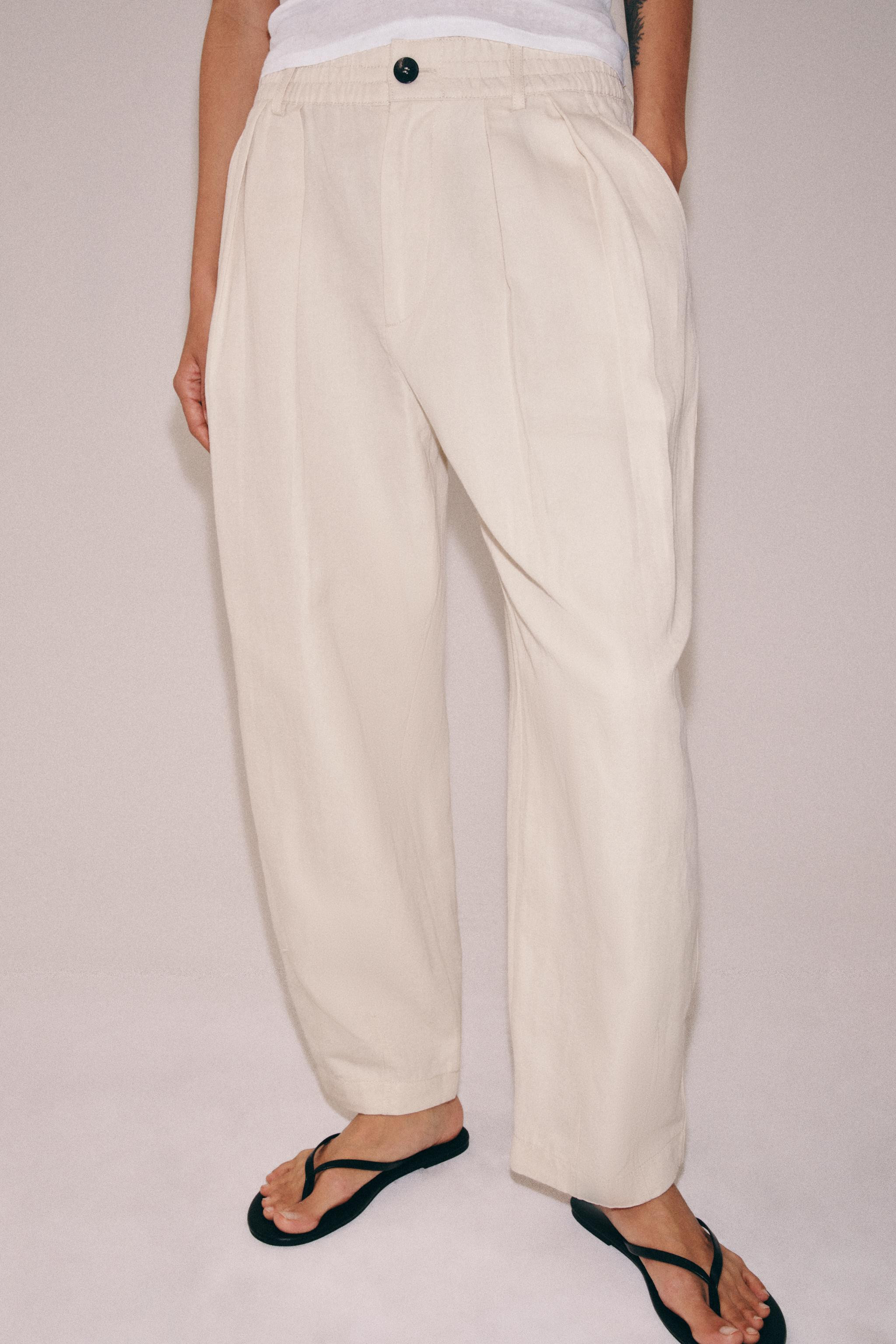 PLEATED LINEN BLEND TROUSERS ZW COLLECTION | Zara UK