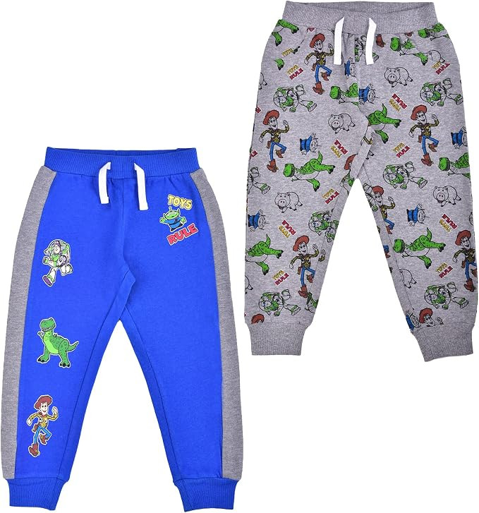 Disney Boy’s Jogger Pants Set of 2 Sweatpants with Toy Story Print, Navy/Grey/Blue/White/Black | Amazon (US)