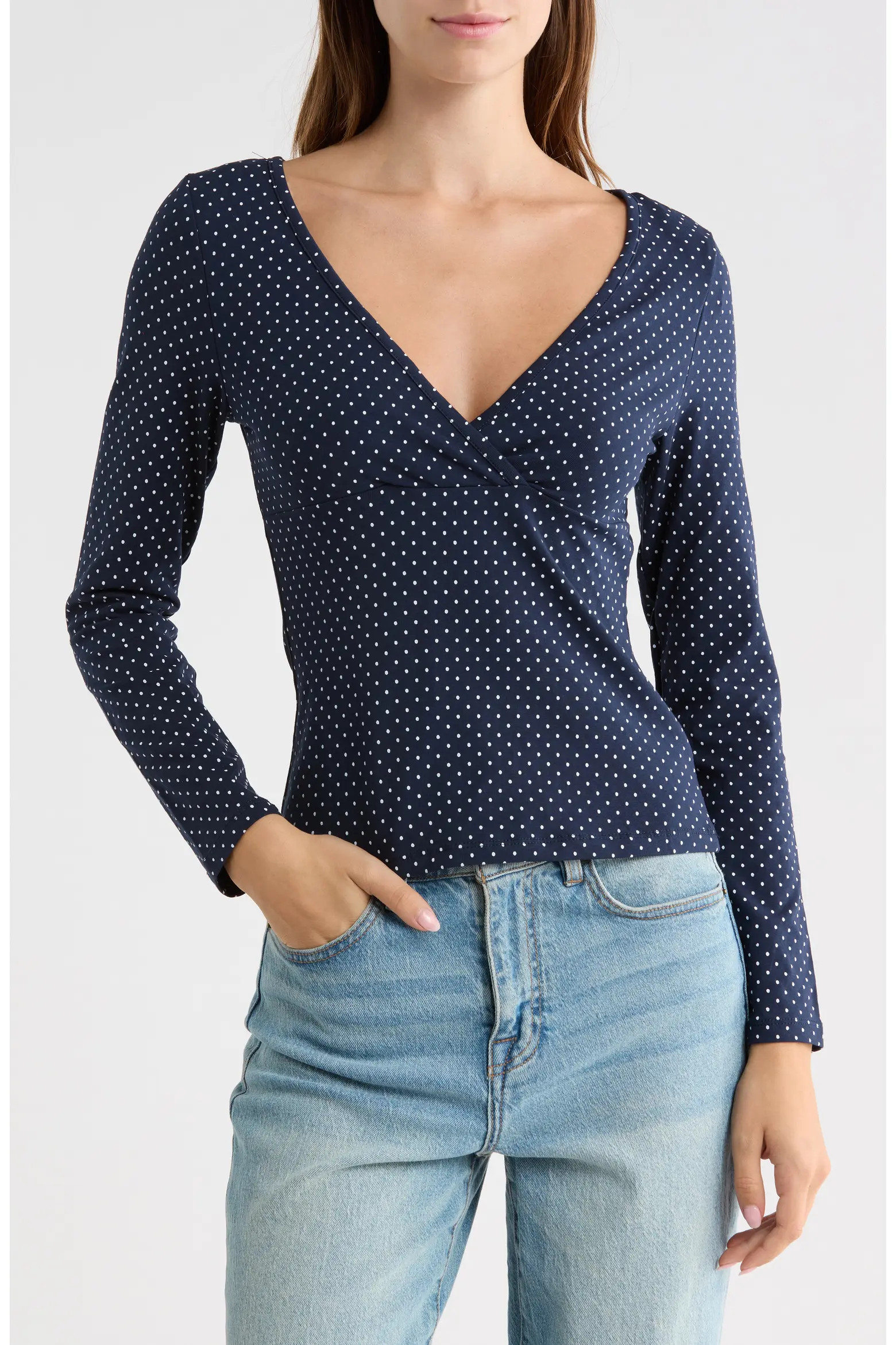 Madden Girl Surplice Neck Long Sleeve Top (Women) | Nordstromrack | Nordstrom Rack