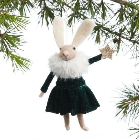 Wool And Velvet Rabbit Ornament | World Market