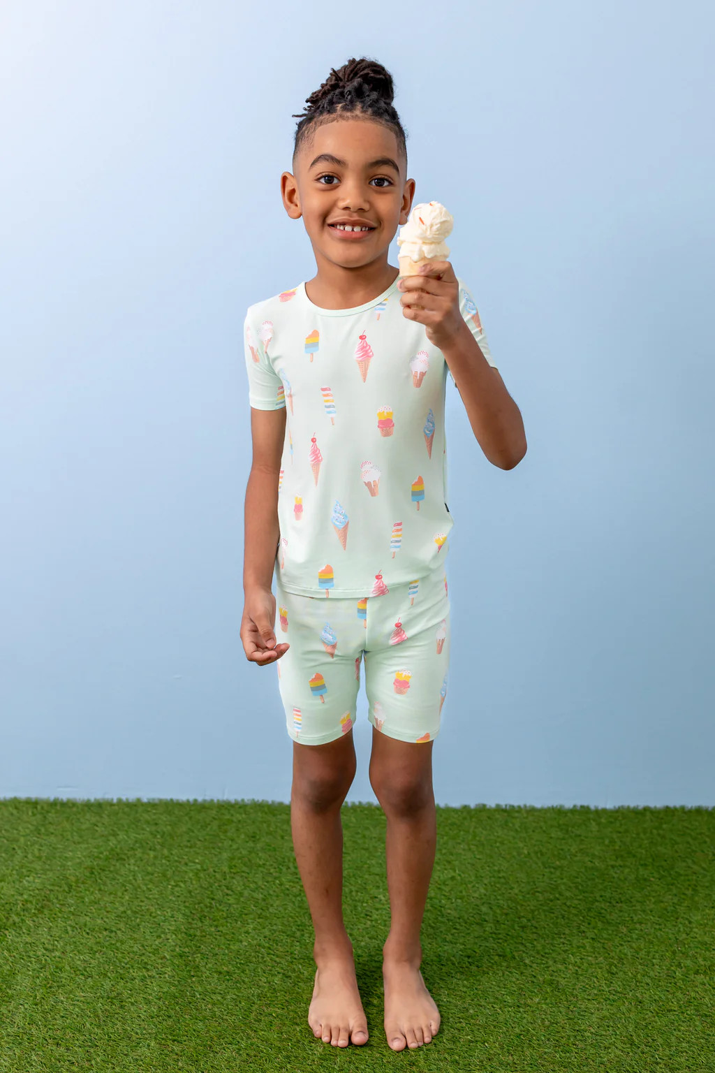Short Sleeve Pajamas in Mint Ice Cream | Kyte Baby