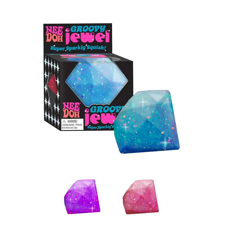 NeeDoh Groovy Jewel Novelty Toy with Glitter Gel Filling, Multiple Colors, Children Ages 3+ | Walmart (US)
