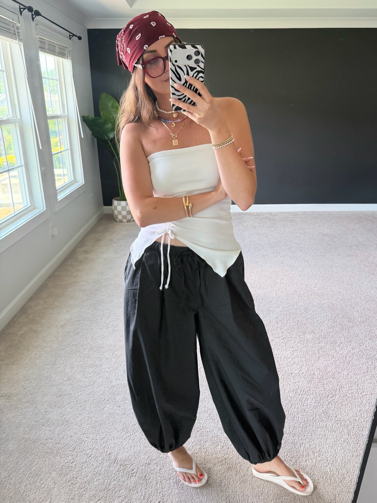 5’9” wearing size medium gray balloon pants, small tube top

#LTKootd #LTKTall
