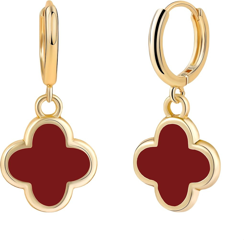 Clover Earrings for Women Four Leaf Drop Dangle Earring 14K Gold Plated Hypoallergenic Lightweigh... | Amazon (US)
