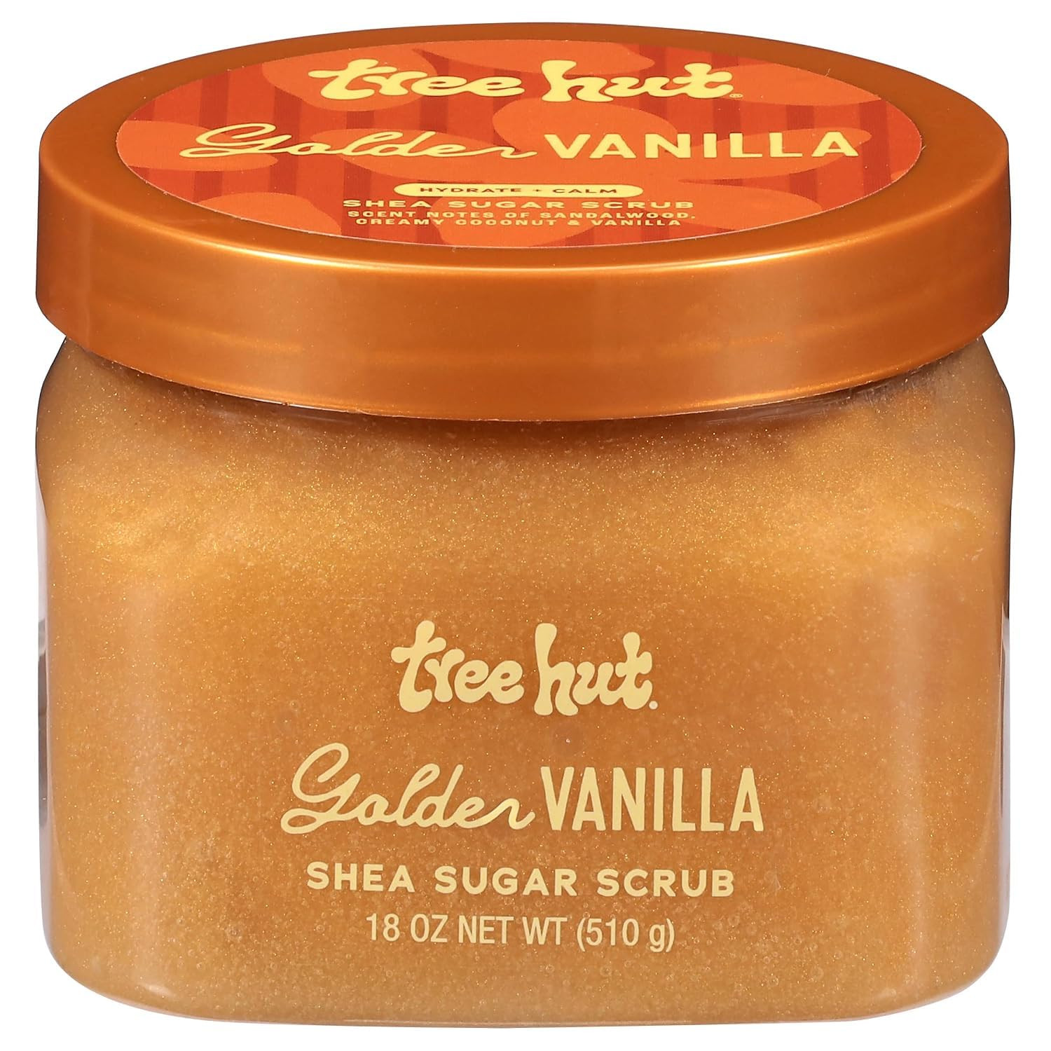 Tree Hut Body Scrub, Golden Vanilla, 18 Oz | Exfoliating & Hydrating Sugar Scrub with Shea Butter & Essential Oils, Smooth Skin, Body Exfoliator For All Skin Types | Amazon (US)