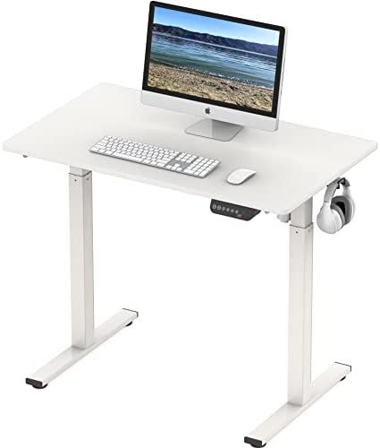 SHW Electric Height Adjustable Desk with Memory Preset, 40 x 24 Inches, White | Amazon (US)