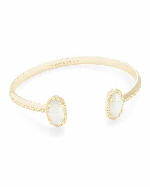 Elton Gold Cuff Bracelet in White Lab Grown Opal | Kendra Scott